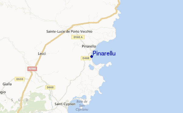 mapa de localização de Pinarellu