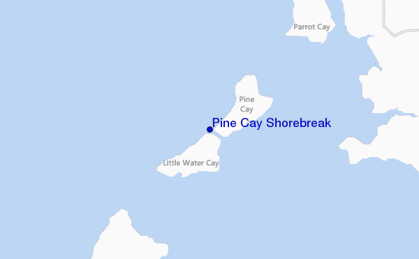 mapa de localização de Pine Cay Shorebreak