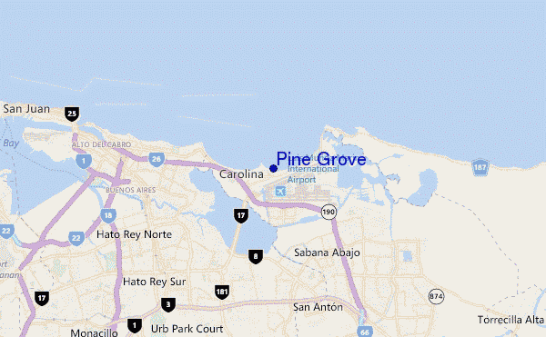 mapa de localização de Pine Grove