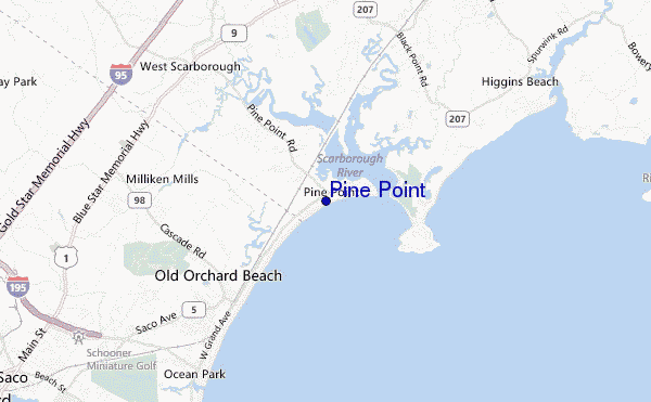 mapa de localização de Pine Point