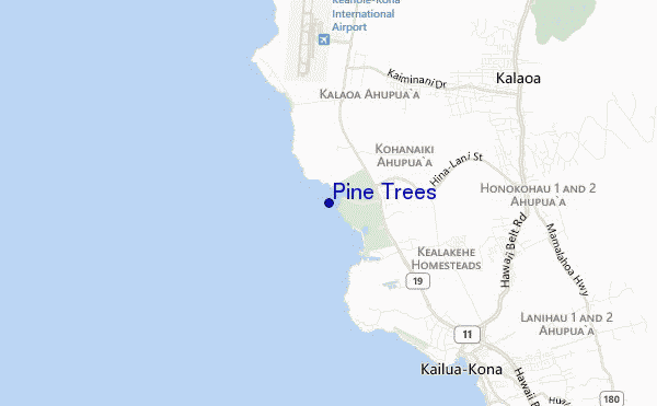 mapa de localização de Pine Trees