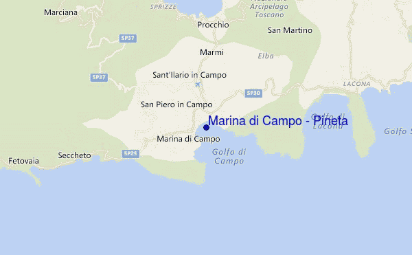 mapa de localização de Marina di Campo / Pineta