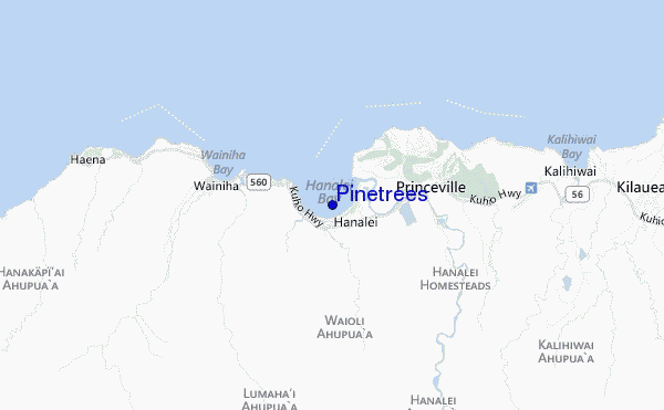 mapa de localização de Pinetrees