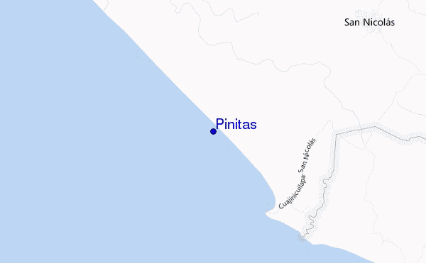 mapa de localização de Pinitas