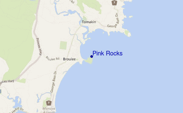 mapa de localização de Pink Rocks