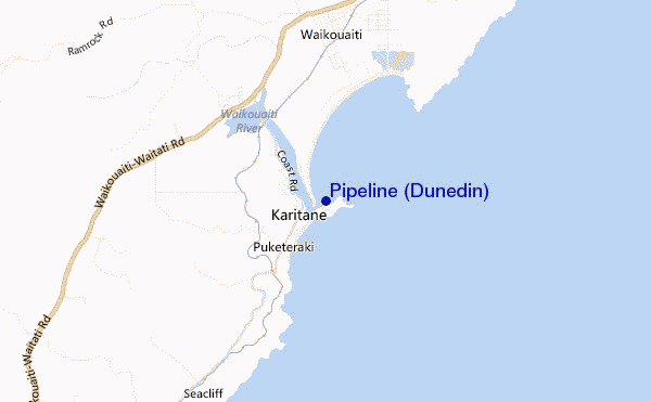 mapa de localização de Pipeline (Dunedin)