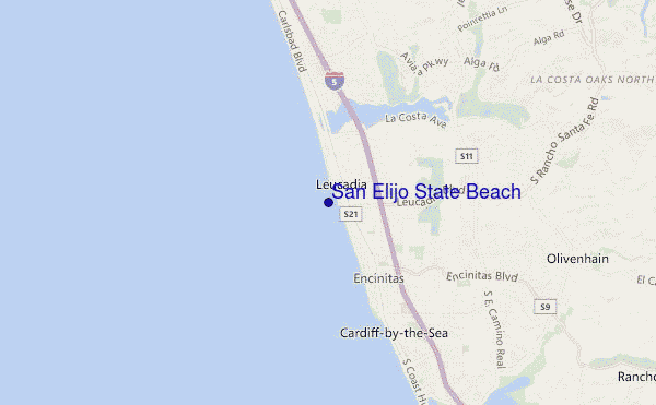 mapa de localização de San Elijo State Beach
