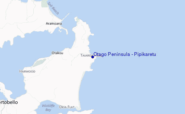 mapa de localização de Otago Peninsula - Pipikaretu