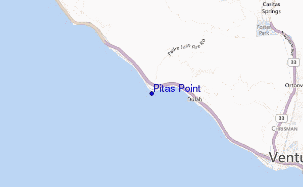 mapa de localização de Pitas Point