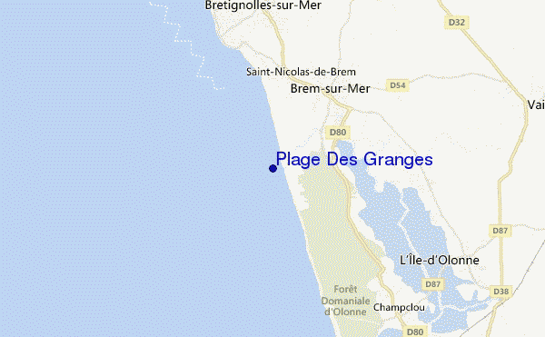 mapa de localização de Plage Des Granges