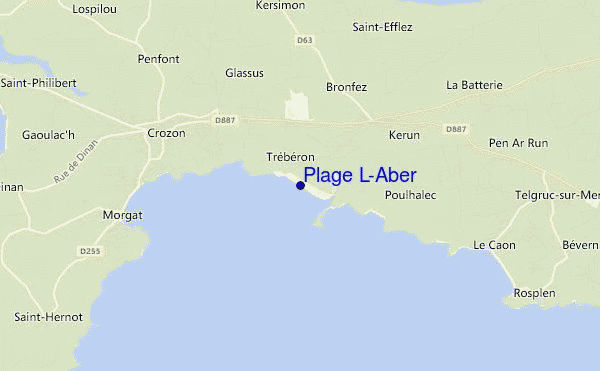 mapa de localização de Plage L'Aber