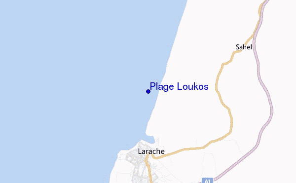mapa de localização de Plage Loukos