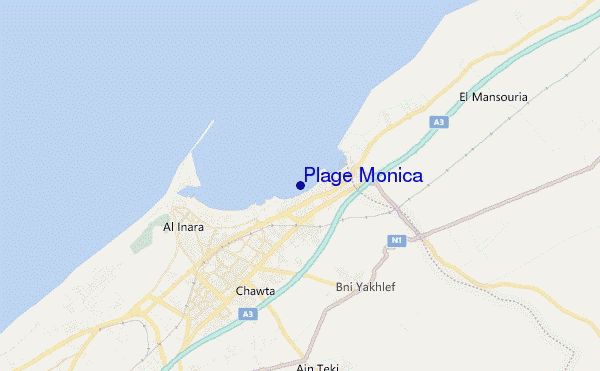 mapa de localização de Plage Monica