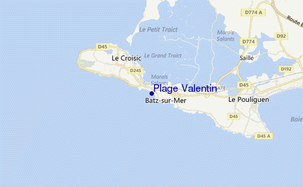 mapa de localização de Plage Valentin