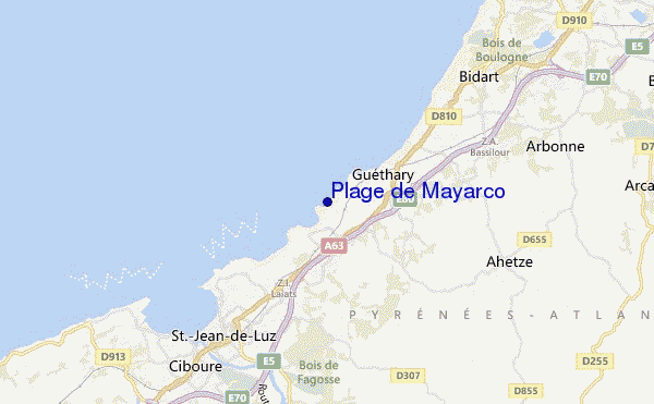 mapa de localização de Plage de Mayarco