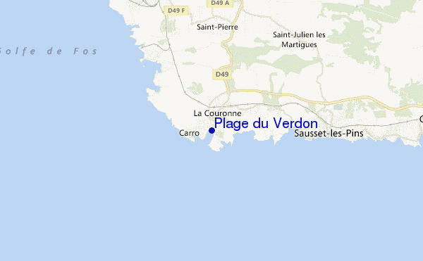 mapa de localização de Plage du Verdon