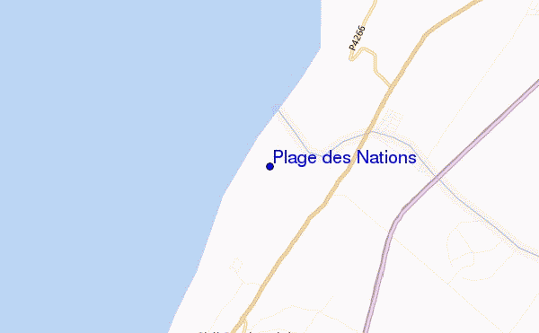 mapa de localização de Plage des Nations