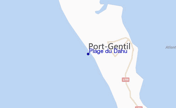 mapa de localização de Plage du Dahu