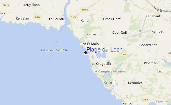 mapa de localização de Plage du Loch
