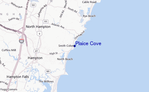 mapa de localização de Plaice Cove