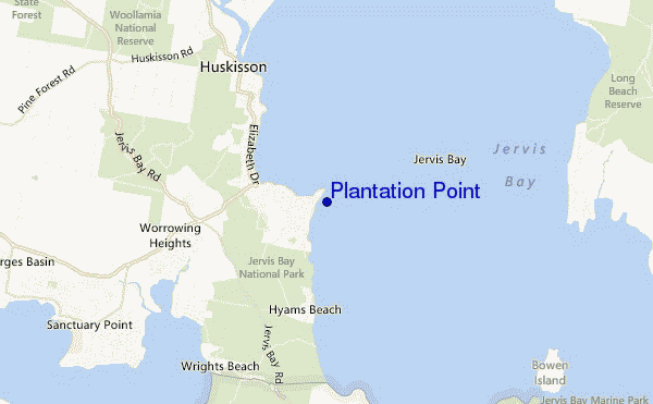 mapa de localização de Plantation Point