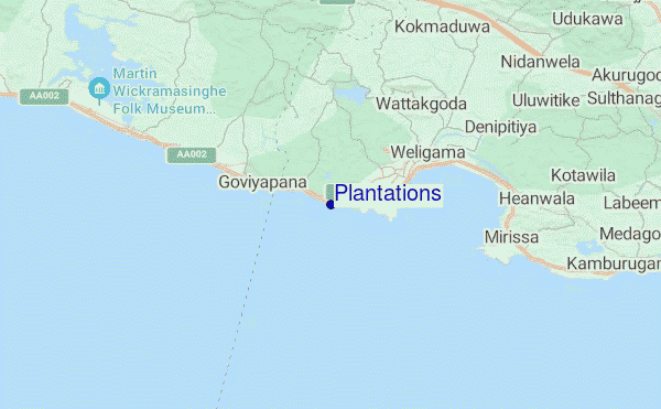 mapa de localização de Plantations