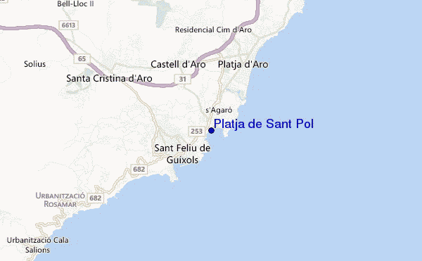 mapa de localização de Platja de Sant Pol