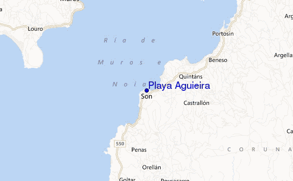 mapa de localização de Playa Aguieira