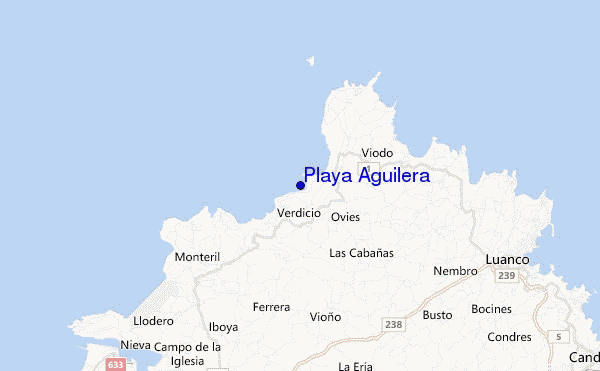 mapa de localização de Playa Aguilera