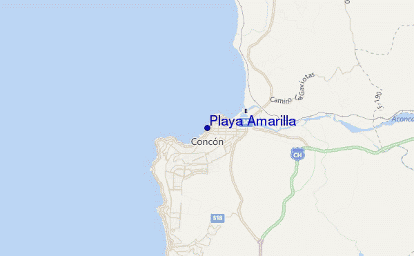 mapa de localização de Playa Amarilla