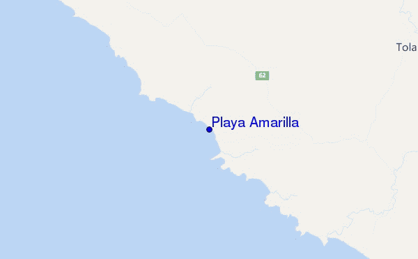 mapa de localização de Playa Amarilla