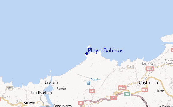 mapa de localização de Playa Bahinas
