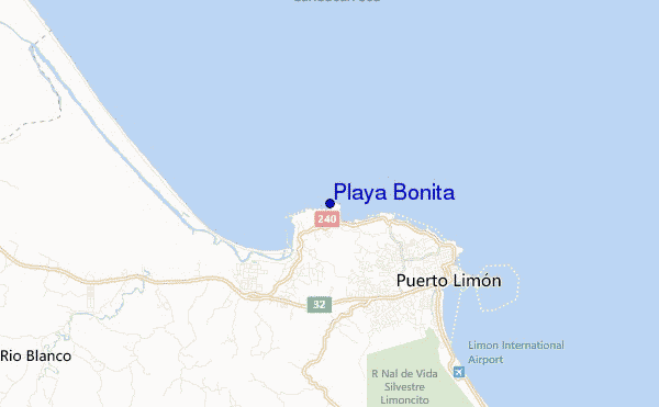 mapa de localização de Playa Bonita