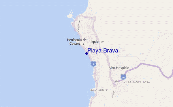 mapa de localização de Playa Brava