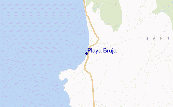 mapa de localização de Playa Bruja