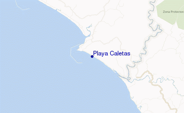 mapa de localização de Playa Caletas