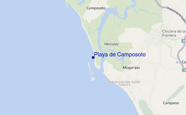 mapa de localização de Playa de Camposoto