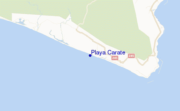 mapa de localização de Playa Carate