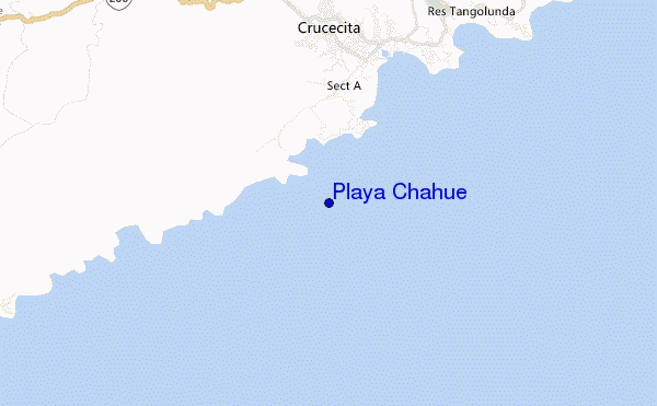 mapa de localização de Playa Chahue