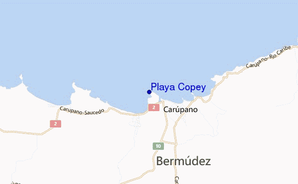 mapa de localização de Playa Copey