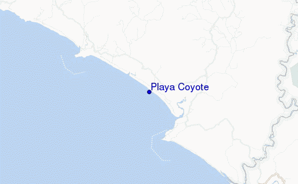 mapa de localização de Playa Coyote