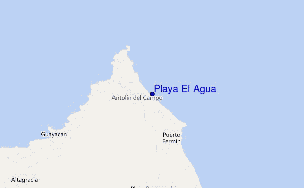 mapa de localização de Playa El Agua