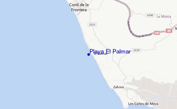mapa de localização de Playa El Palmar