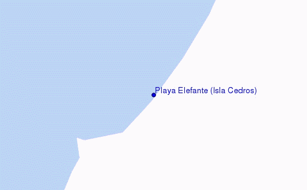 mapa de localização de Playa Elefante (Isla Cedros)