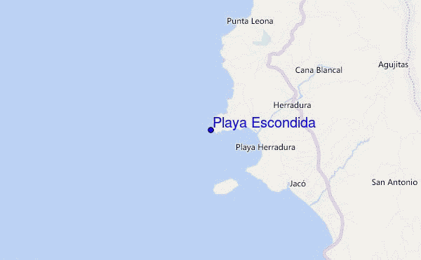 mapa de localização de Playa Escondida