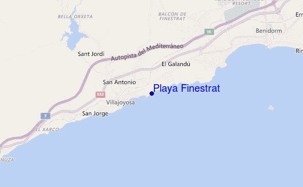 mapa de localização de Playa Finestrat