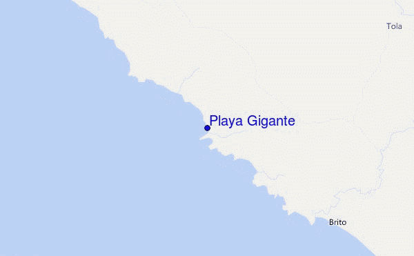 mapa de localização de Playa Gigante