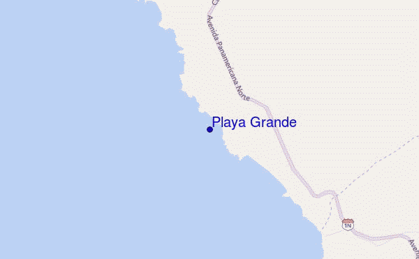 mapa de localização de Playa Grande