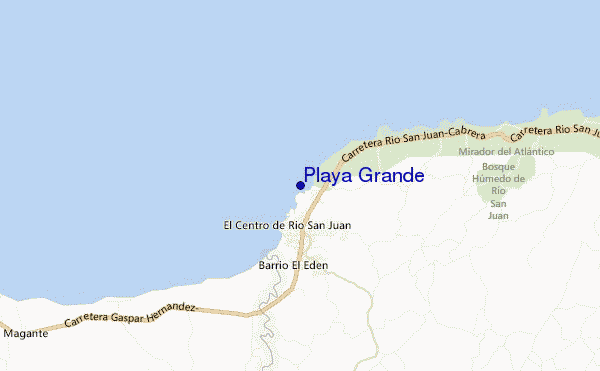 mapa de localização de Playa Grande