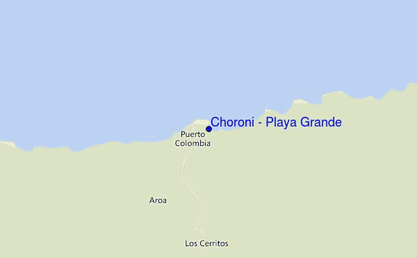 mapa de localização de Choroni - Playa Grande